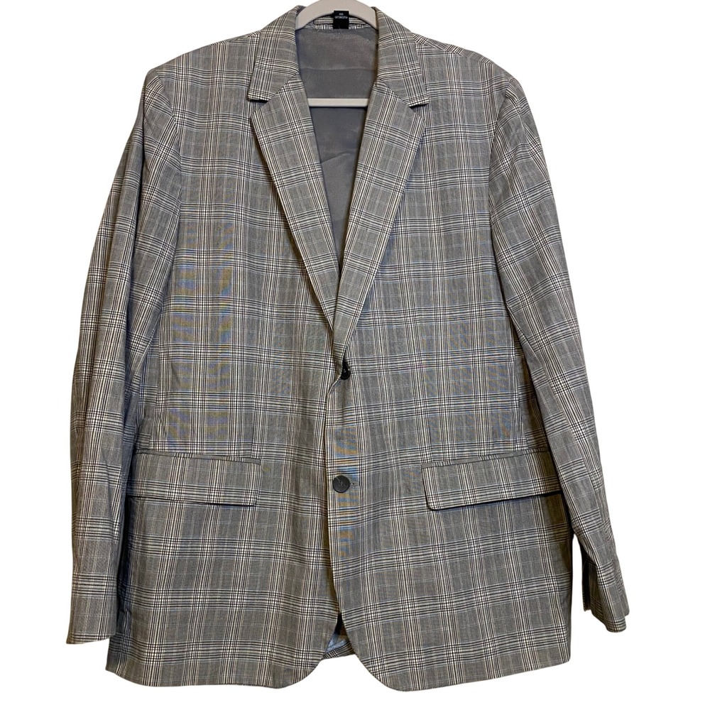 Club Monaco Mens Grey Glen Plaid Cotton Blazer Jacket 2 Button CA03234